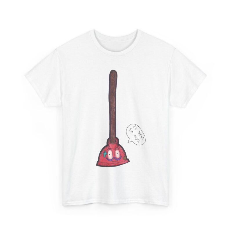 Funny Plungey Tee, Humorous T-Shirt WHITE - Image 3