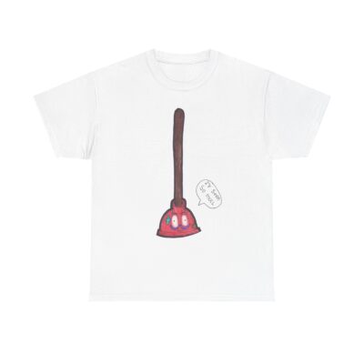 Funny Plungey Tee, Humorous T-Shirt WHITE
