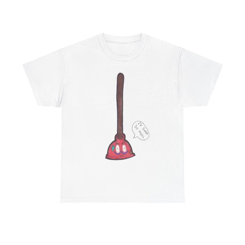 Funny Plungey Tee, Humorous T-Shirt WHITE