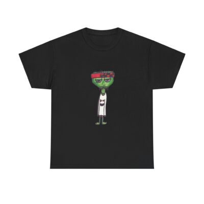 Green Alien Dude Graphic Tee, Sci-Fi Lover Shirt Hand Drawn by Aiden